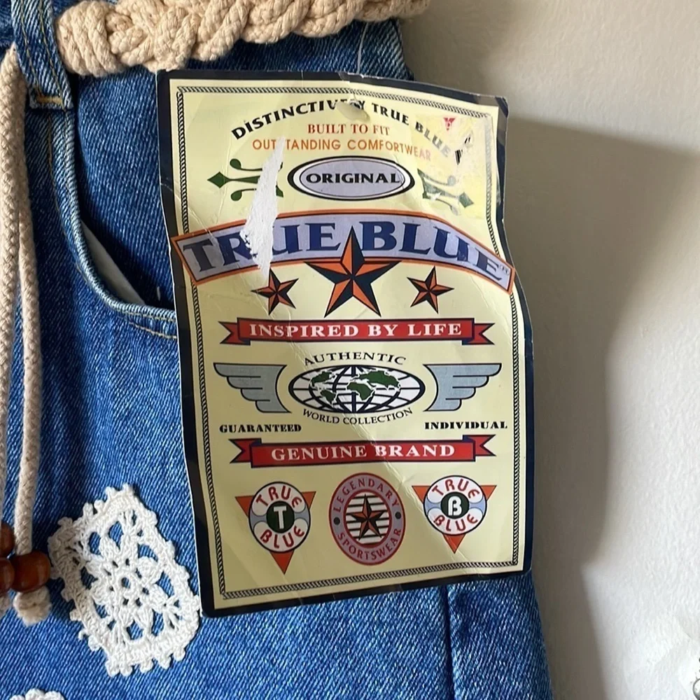 RARE Vintage With Tags Crochet Belt And Accents Feminine High Waist 90s Sz 11/12 - Picture 9 of 9